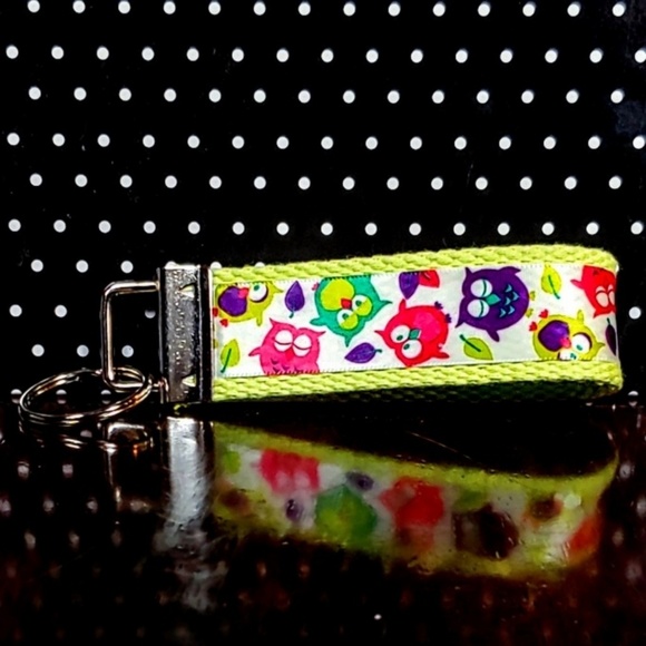 Tumblebee Fancies Accessories - Handmade Owl Key Fob with Split Key Ring